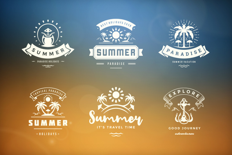 summer-holidays-emblems-amp-badges