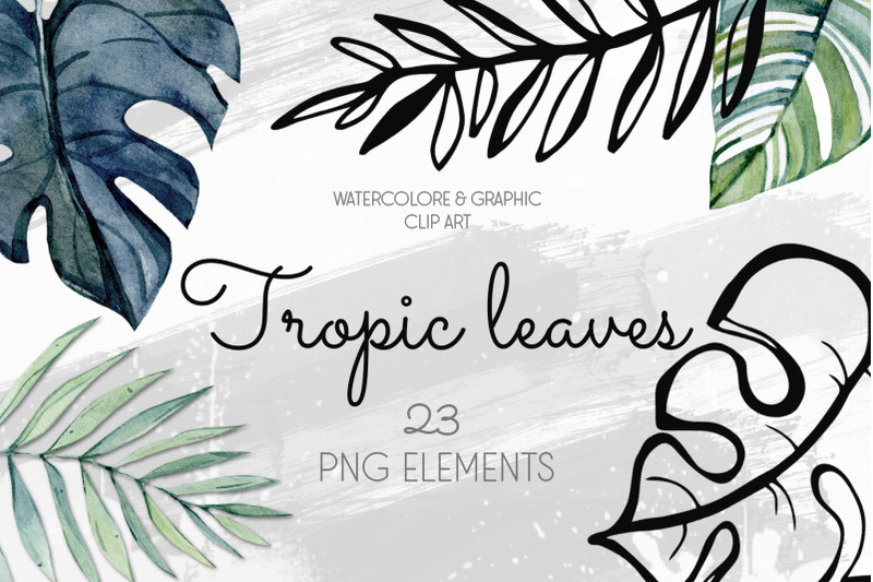 watercolor-amp-graphic-tropic-leaves-clipart