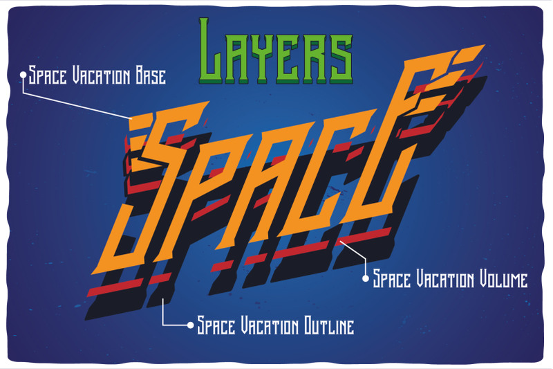 space-vacation-layered-font