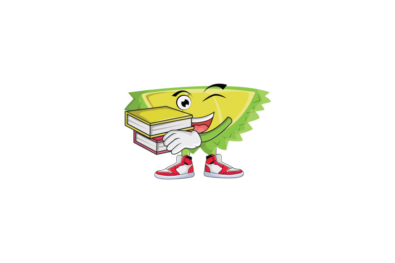 durian-with-books-fruit-cartoon-character-design