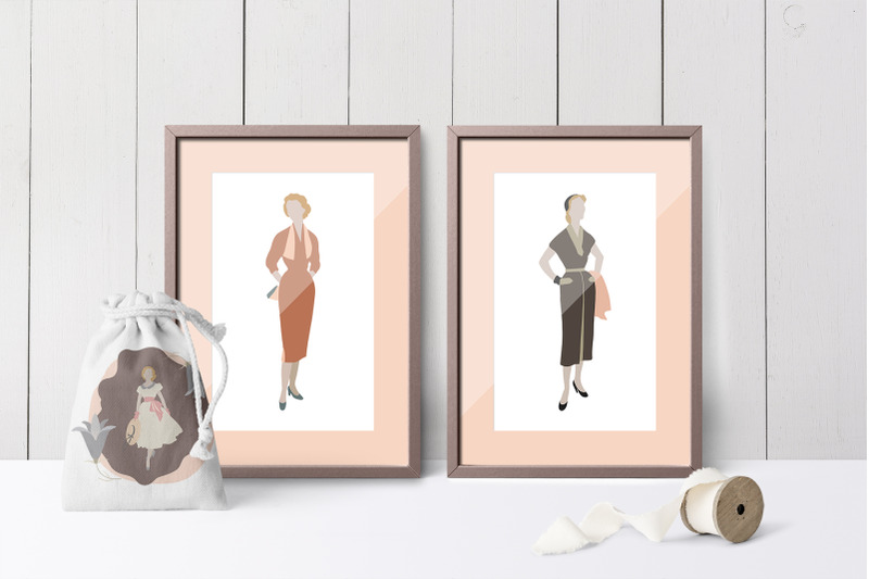 vintage-abstract-woman-collection-fashion-illustration-ladies