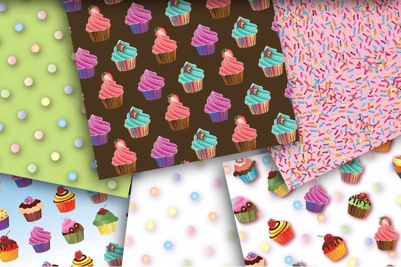 cupcakes-set-digital-papers-seamless-cupcake-paper-polka-dot-patte