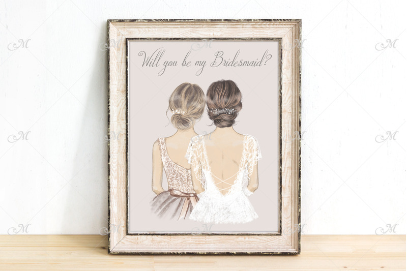 bride-and-bridesmaid-illustration