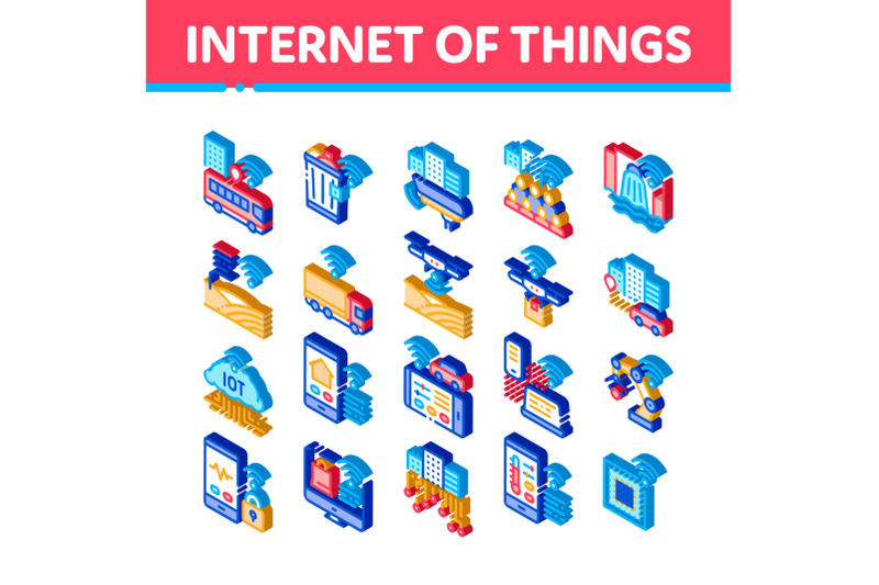 internet-of-things-isometric-icons-set-vector