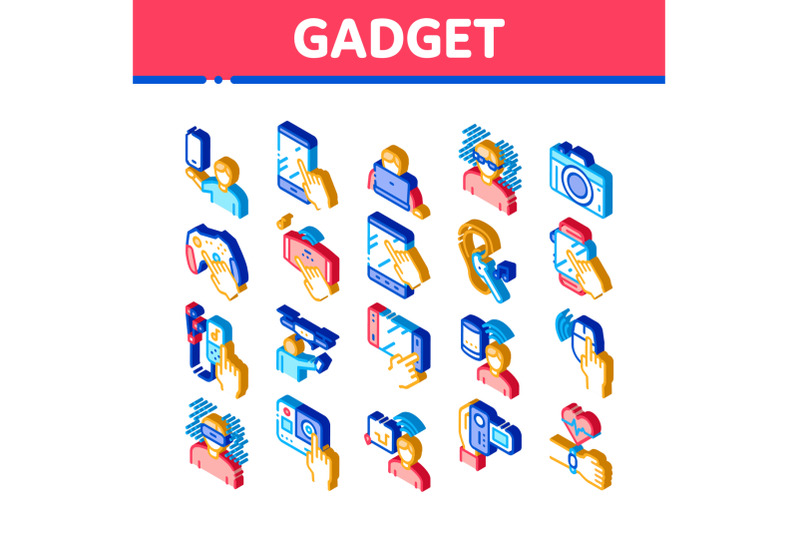 gadget-and-device-isometric-icons-set-vector