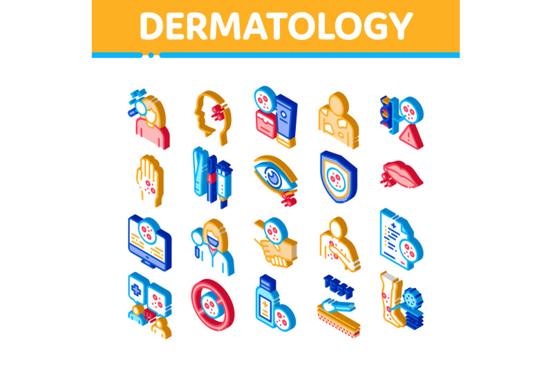 dermatology-skin-care-isometric-icons-set-vector