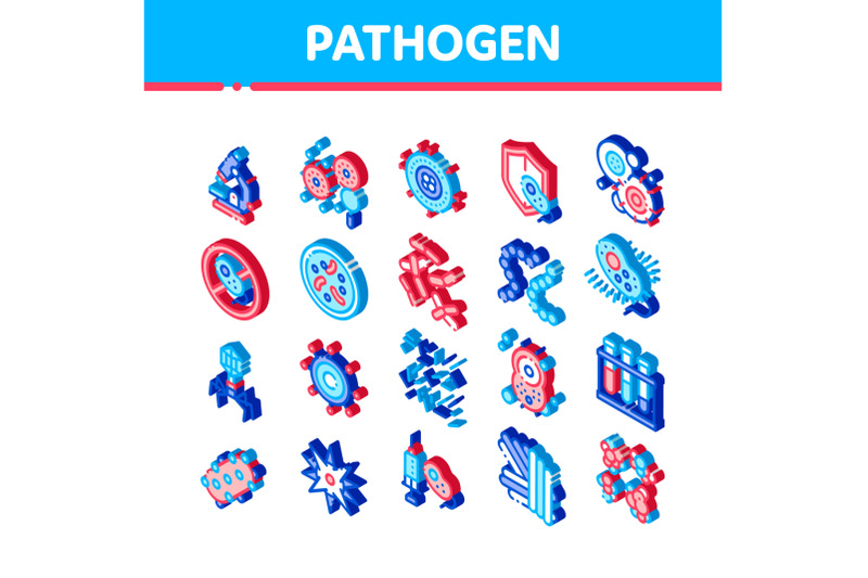 pathogen-isometric-vector-sign-icons-set