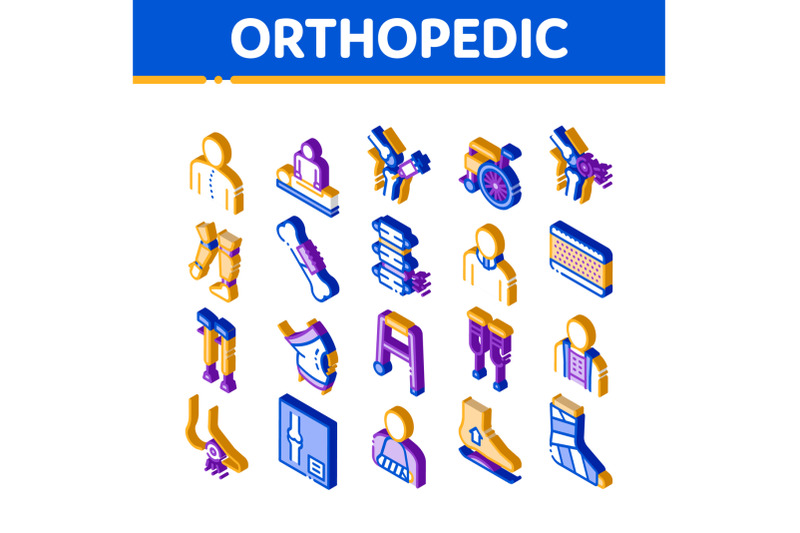 orthopedic-isometric-icons-set-vector