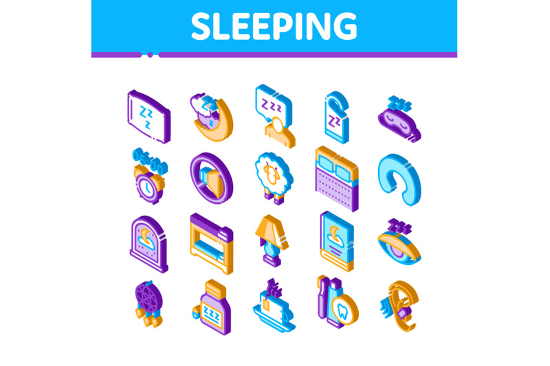 sleeping-time-devices-isometric-icons-set-vector