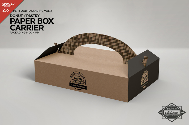Download Pastry/Donut Box Carrier Packaging Mockup By INC Design Studio | TheHungryJPEG.com