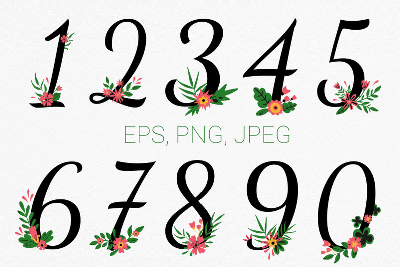 monogram-numbers-floral-numbers-clipart