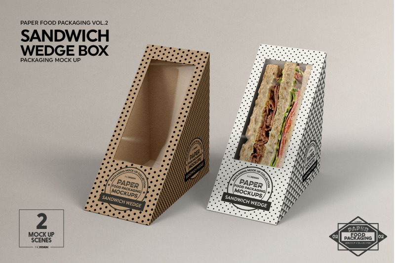 Download Sandwich Wedge Box Packaging MockUp By INC Design Studio ...