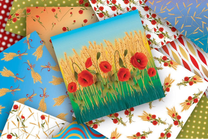 grains-and-poppy-digital-papers-grains-papers-poppy-papers-curly