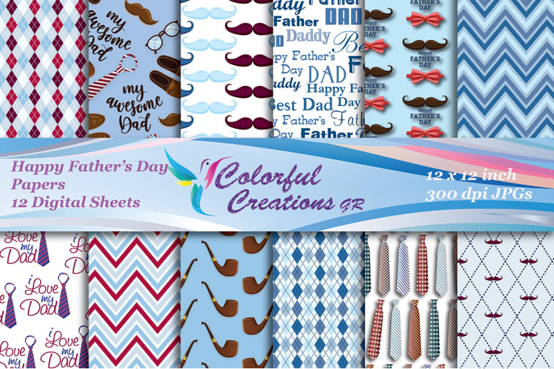 fathers-day-digital-papers-neckties-and-moustache-images-best-dad-sc
