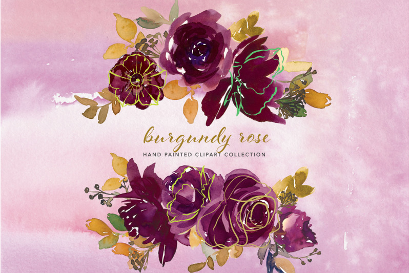 watercolor-burgundy-floral-clipart