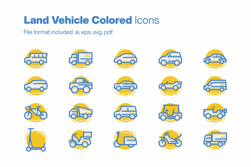land-vehicle-colored-20-icons