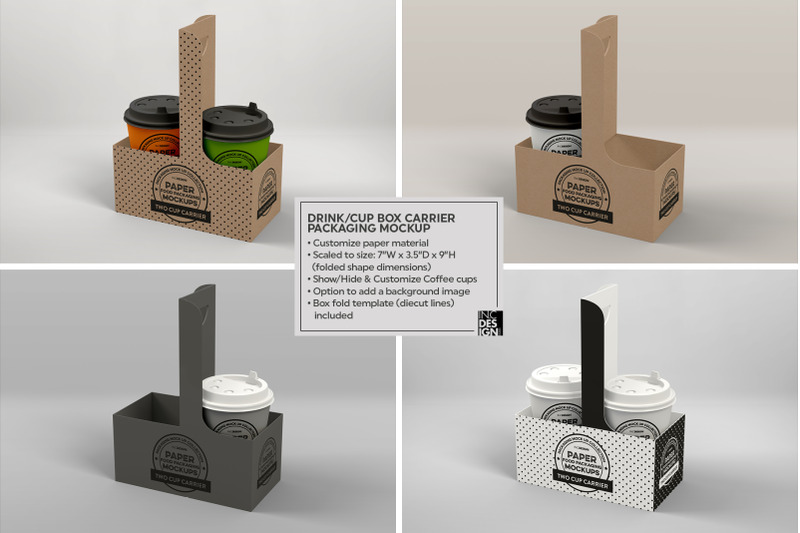 Download Drink Cup Carrier Packaging Mockup By Inc Design Studio Thehungryjpeg Com