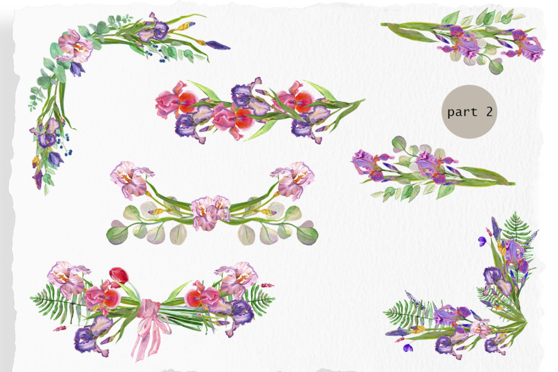 iris-watercolor-clipart-floral-bouquet