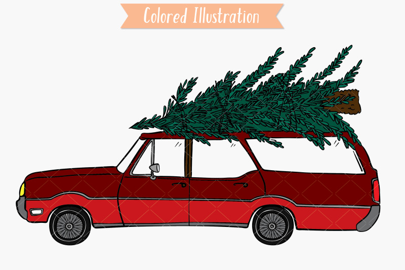 colored-station-wagon-car-with-christmas-tree-on-roof-top-holiday