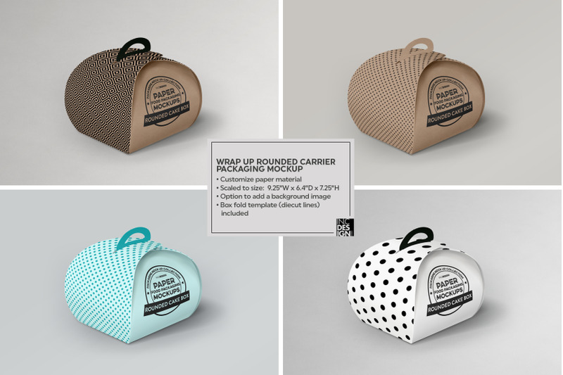 Download Wrap Up Cake Box Carrier Packaging Mockup By Inc Design Studio Thehungryjpeg Com