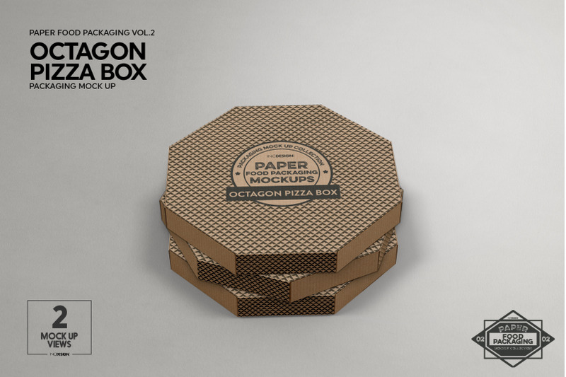 Download Octagon Pizza Box Packaging Mockup By INC Design Studio | TheHungryJPEG.com