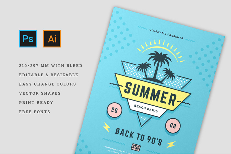 summer-90s-party-flyer-template