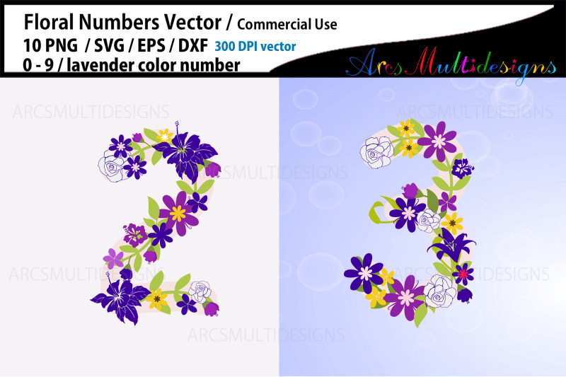 lavender-floral-numbers-svg