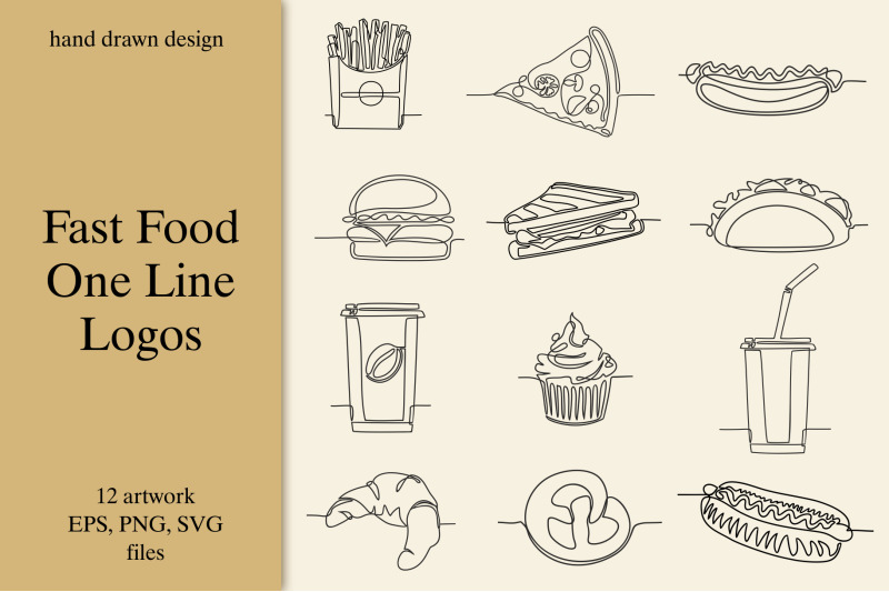 fast-food-one-line-logos