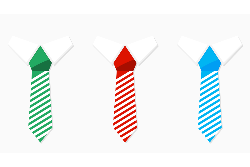 set-of-colored-necktie-green-blue-and-red