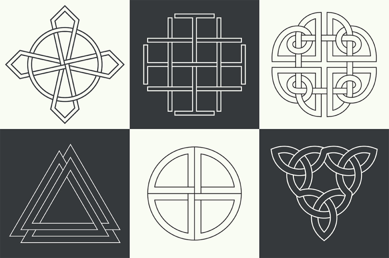 set-of-ancient-linear-logo-symbols