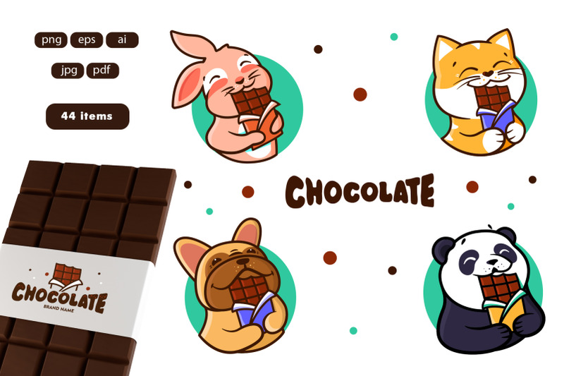 set-of-animals-eats-chocolate