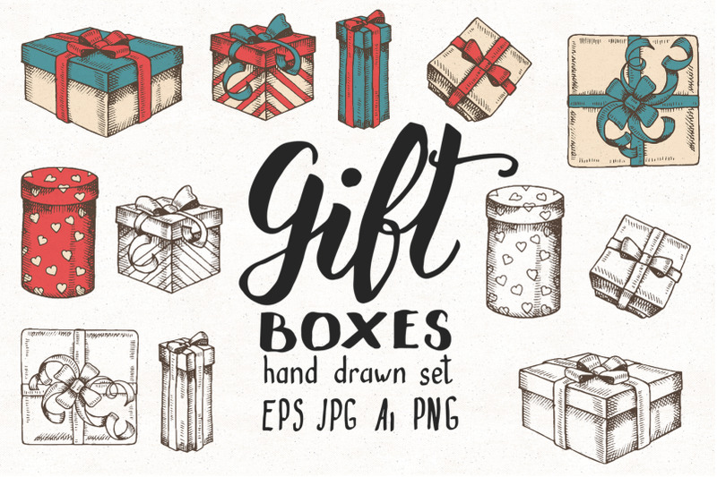 hand-drawn-gift-boxes-set