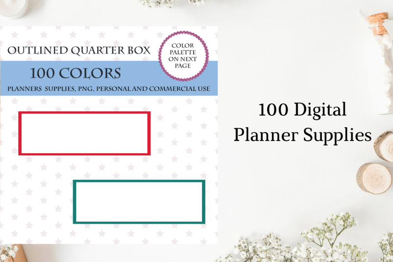 100-outlined-quarter-box-planner-stickers-clipart-quarter-box-stickers
