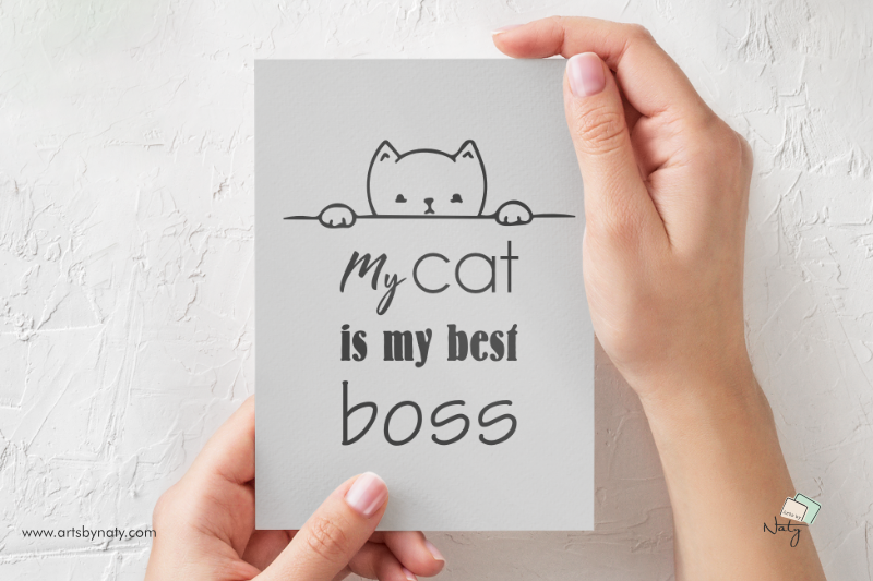 my-cat-is-my-best-boss-svg-illustration