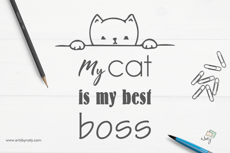 my-cat-is-my-best-boss-svg-illustration