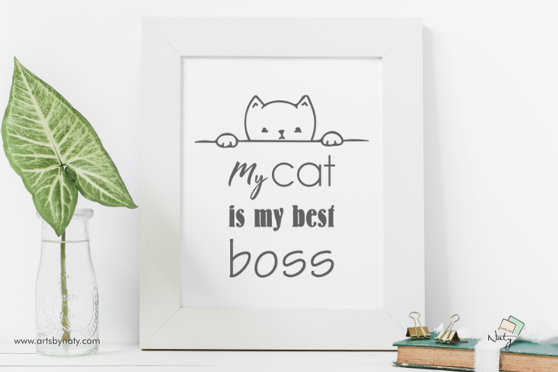 my-cat-is-my-best-boss-svg-illustration