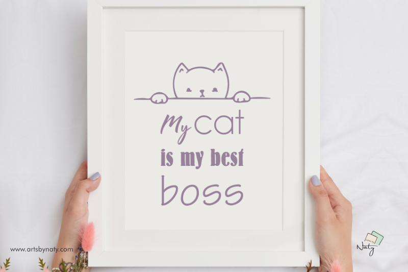 my-cat-is-my-best-boss-svg-illustration