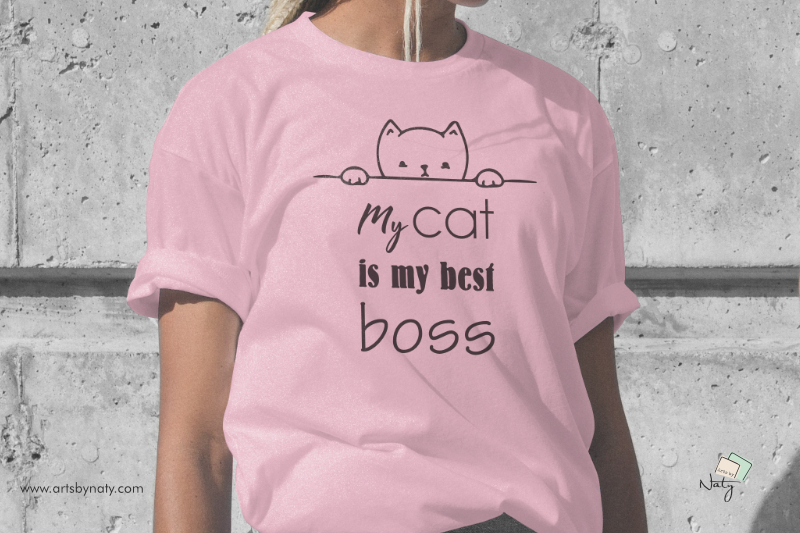 my-cat-is-my-best-boss-svg-illustration