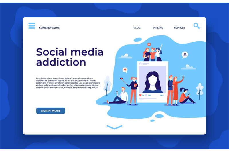 social-media-addiction-landing-page-young-people-using-smartphones-co