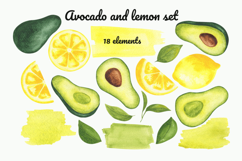 avocado-and-lemon-set