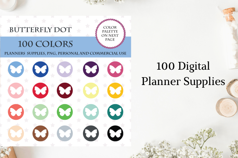 100-butterfly-round-dot-clipart-butterfly-planner-sticker-cute-butt
