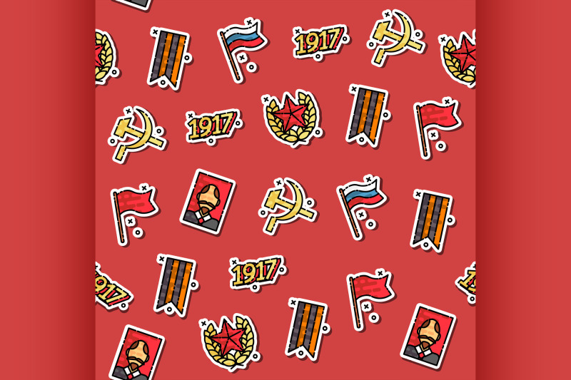 colored-communism-concept-icons-pattern