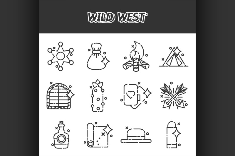 wild-west-cartoon-concept-icons