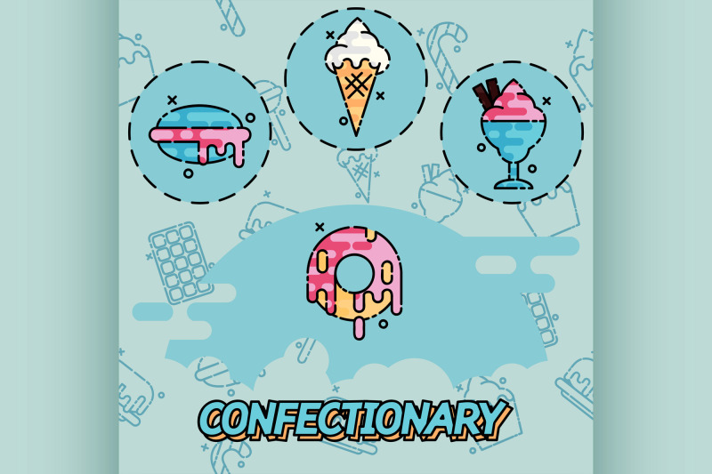 confectionary-flat-concept-icons