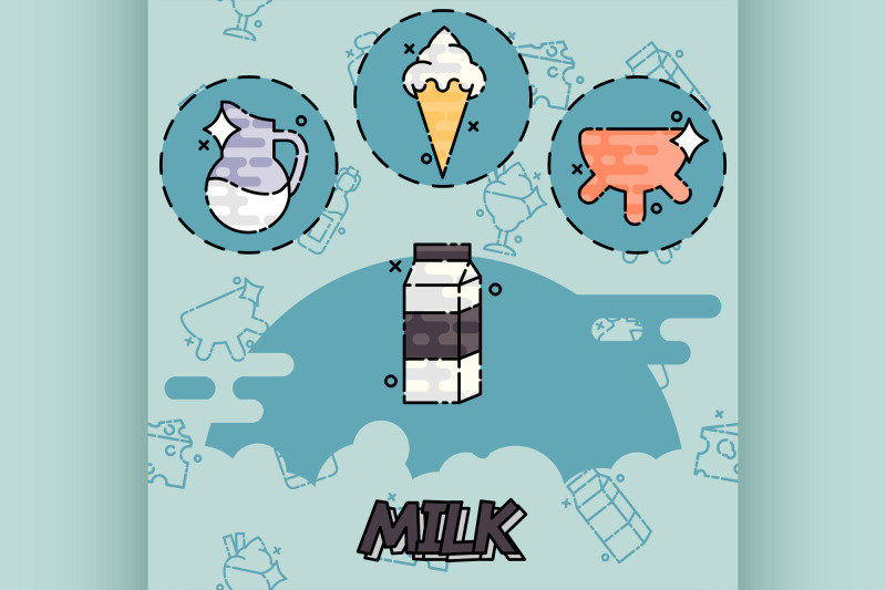 milk-production-icons-set