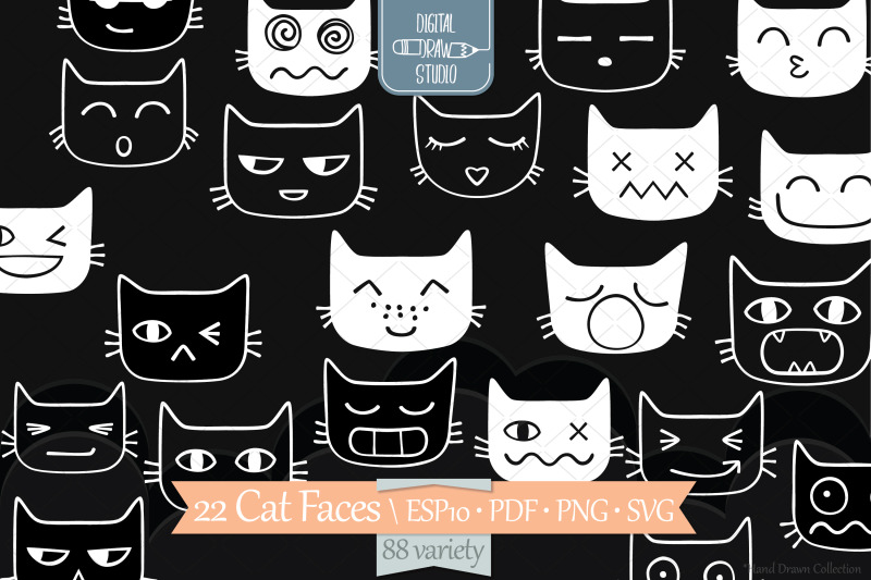 cat-faces-kawaii-white-hand-drawn-kittens-emoji-feline-emotions