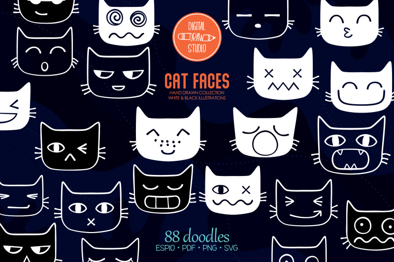 cat-faces-kawaii-white-hand-drawn-kittens-emoji-feline-emotions