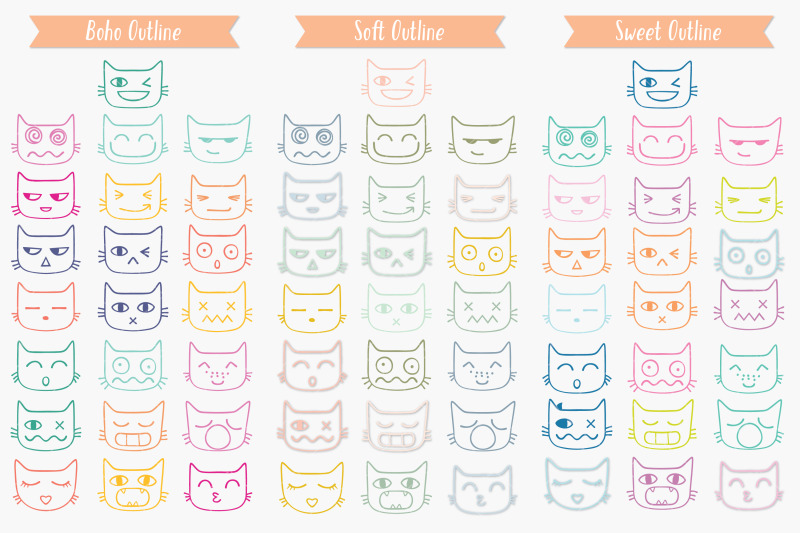 cat-faces-kawaii-colored-hand-drawn-kittens-emoji-feline-emotions