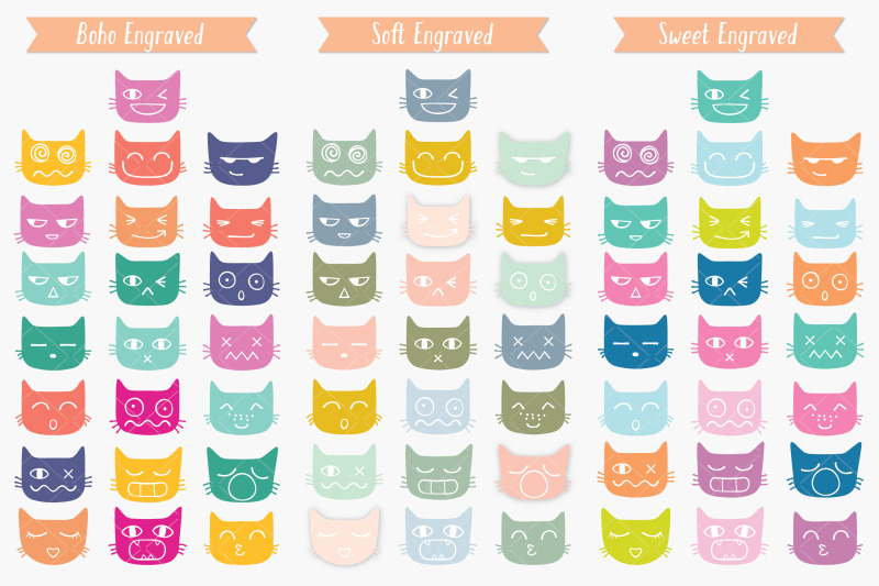 cat-faces-kawaii-colored-hand-drawn-kittens-emoji-feline-emotions