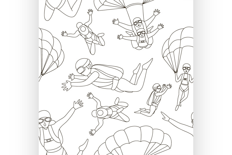 vector-set-of-parachuter-pattern